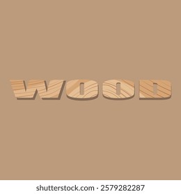 Vector background with the inscription wood.