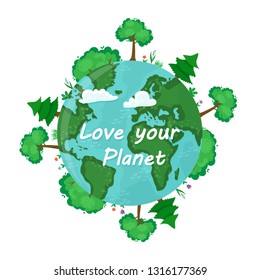 Vector background for international Earth Day. Vector illustration for your design