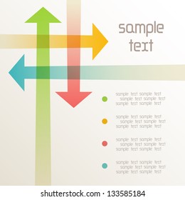 Vector Background With Intersecting Color Arrows. Abstract Illustration For Web, Print Template With Text Box. Simple Concept Of  Exchange Of Information, Search For Compromise, Problem Solving