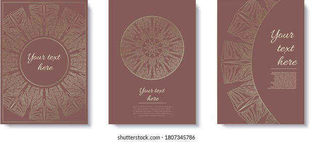 Vector background for invitation, greeting card, postcard. Oriental style gold ornaments.