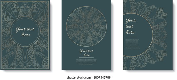 Vector background for invitation, greeting card, postcard. Oriental style gold ornaments.