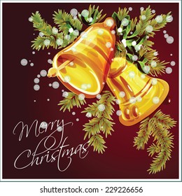  Vector background for invitation in the style of watercolor painting for Christmas and New year