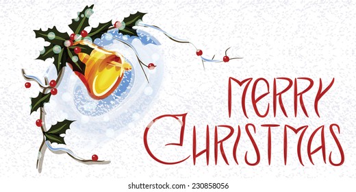  Vector background for invitation in the style of watercolor painting for Christmas and New year