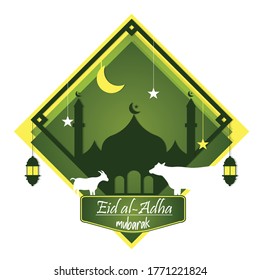 Vector background Islamic greeting Eid al-Adha Mubarak