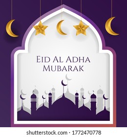 Vector background Islamic greeting Eid al-Adha Mubarak