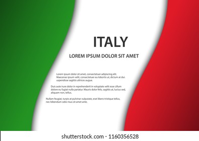 Vector background with Italian flag and free space for your text, Made in Italy, Italian icon a and symbol