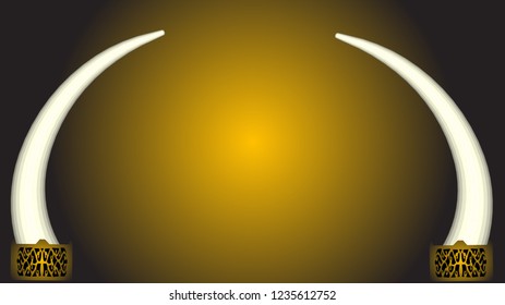 Vector background with ivory against a gold background.