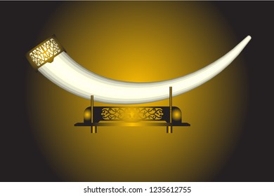 Vector background with ivory against a gold background.