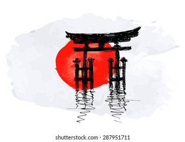 Vector background with Japan motive