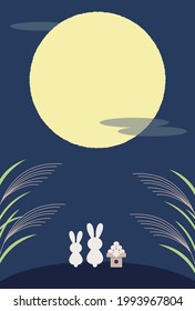 vector background with Japanese moon-viewing festival illustrations for banners, cards, flyers, social media wallpapers, etc.