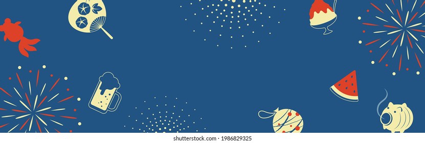 vector background with Japanese summer festival icons for banners, cards, flyers, social media wallpapers, etc.