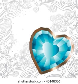 Vector background with jewel hearts - Saint Valentine's Day