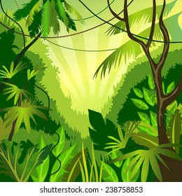 Vector Background With Jungle