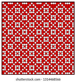 Vector background knitted, color white and red