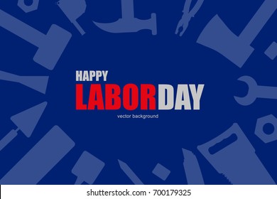 Vector background for Labor Day with silhouettes of tools