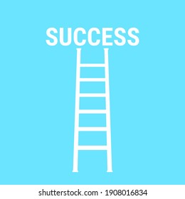 Vector background with ladder leading to success. The concept of career growth, new opportunities.