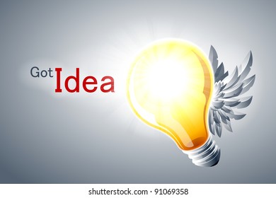 Vector background. Lamp with wings. Great desktop for your gadgets.