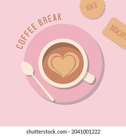 vector background with latte and sweets for banners, cards, flyers, social media wallpapers, etc.