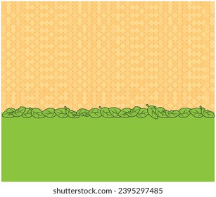 Vector background with leaf cartoon for banners, cards, flyers and social media. Cute cartoon leaf wallpaper. For create a theme. version 2