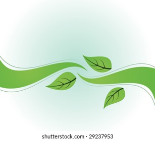 vector background with leafs