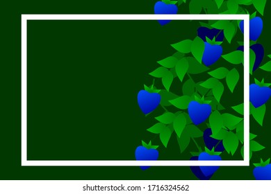 vector background of leaves with blue fruits
