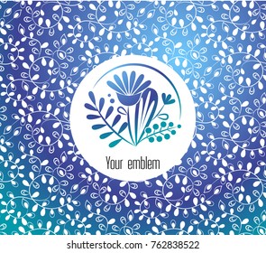 Vector background with leaves and flowers. elements for packaging herbal, natural products and cosmetics.