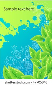 Vector background with leaves and free space four your text