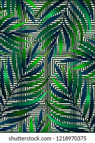 Vector background leaves pattern design illustration