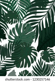 Vector background leaves pattern design illustration