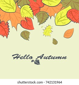 Vector background with leaves and place for the text.