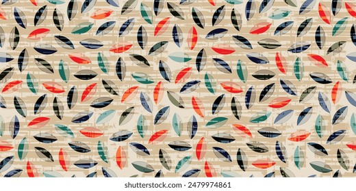 Vector background of leaves, seamless pattern, banner