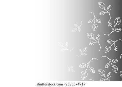 Fondo de Vector con hojas o ramitas con espacio libre para texto y letras. Formas naturales de plantas y flores sobre un fondo delicado.