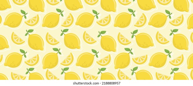 Vector Background Lemon Fruits. Can Be Used For All Needs Of 2D Background