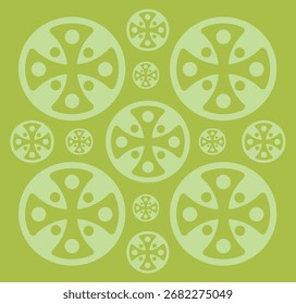 Fundo vetorial com formas circulares verde-limão.