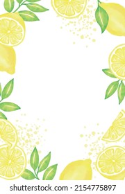 fondo vectorial con limones y hojas en acuarela para banners, tarjetas, volantes, fondos de pantalla de medios sociales, etc.