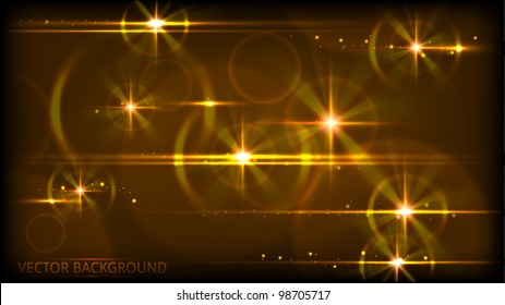 Vector background with lens flares