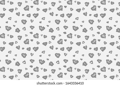 Vector background with leopard pattern made from heart-shaped spots. Cute design for Valentine's Day