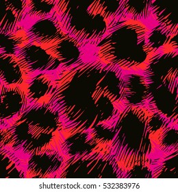 vector background of leopard skin pattern. handpickted