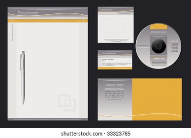 Vector background for  letterhead, pen, business card; notepaper; cover CD, envelope.