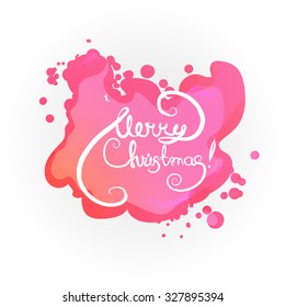 Vector background with a lettering - Merry Christmas