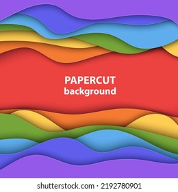 Vektorhintergrund mit LGBT-Fahne, Gay-Kultur-Farben Papierschnitte. Abstrakter 3D-Papierkunststil, Design-Layout für Geschäftsvorträge, Flyer, Poster, Drucke, Dekoration, Karten, Broschüren