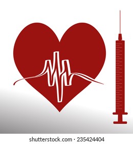 Vector background with life line on white background.