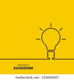 Vector background with light bulb. Concept ideas, solution, invention, electricity symbol. 