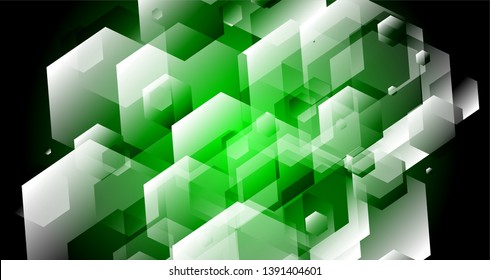 Vector background Light green and white with hexagonal shapes. Colorful hexagon on a black background. Pattern for advertising, leaflets etc