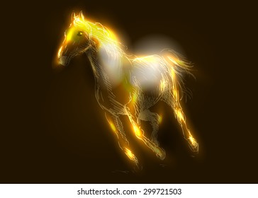 Vector background with light horse