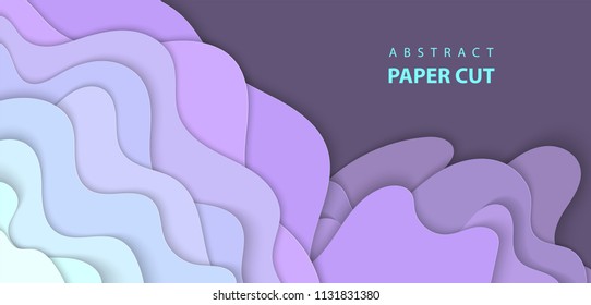Vector background with light lilac color paper cut shapes. 3D abstract paper art style, design layout for business presentations, flyers, posters, prints, decoration, cards, brochure cover.