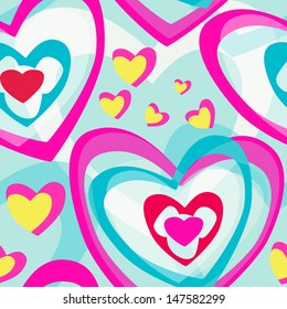 Vector background with light motives of the love