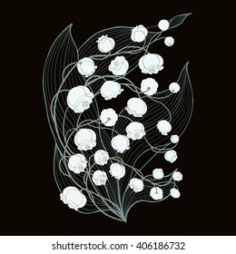 Vector background . Lilies of the valley.