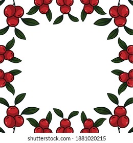 Fondo vectorial con lingonberías; para tarjetas de felicitación, invitación, afiches, banners.
