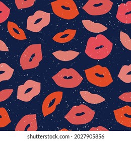 Vector background with Lips seamless pattern for wedding and Valentine's. Kiss pattern. Sexy lip make-up. Open mouth. Sweet kiss.
Woman's sexy emotions mouth. Fashion illustration